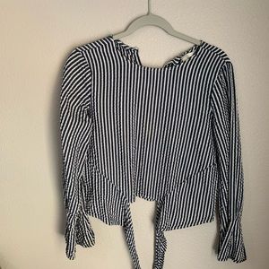 Striped Tie front shirt